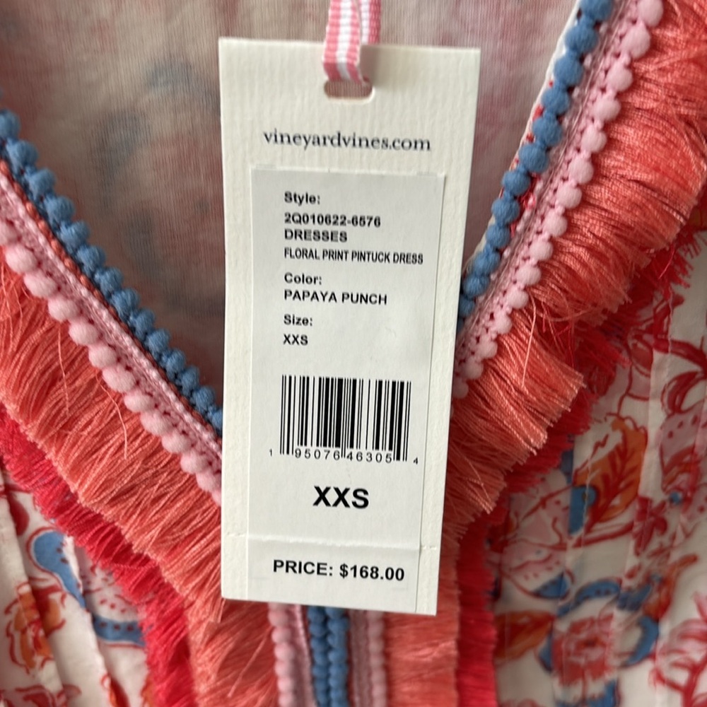 NWT Vineyard Vines floral print pin tuck dress - Picture 8 of 8
